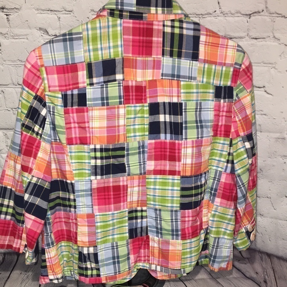L.L.Bean Patchwork blazer size 12P Multicolor preppy blazer - Picture 3 of 7
